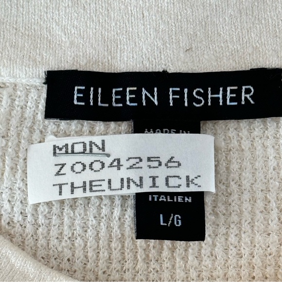 Eileen Fisher Organic Linen Blend Tunic Knit Top Size L - Picture 9 of 10
